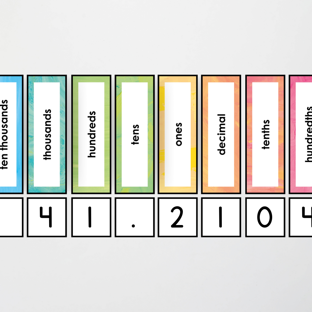 Place Value Card Display - Sea Life Classroom Decor