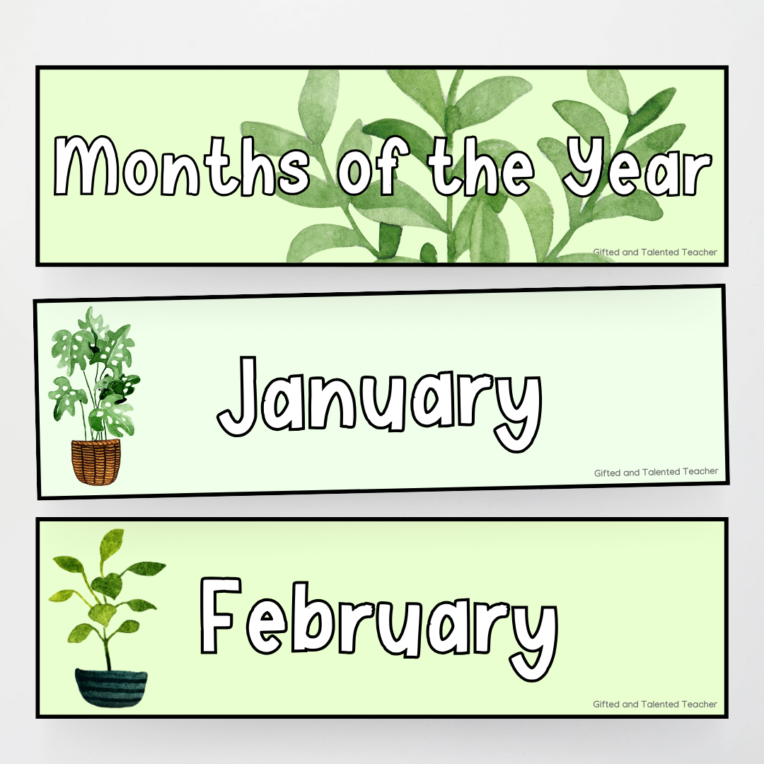 Days and Months - Boho Botanical