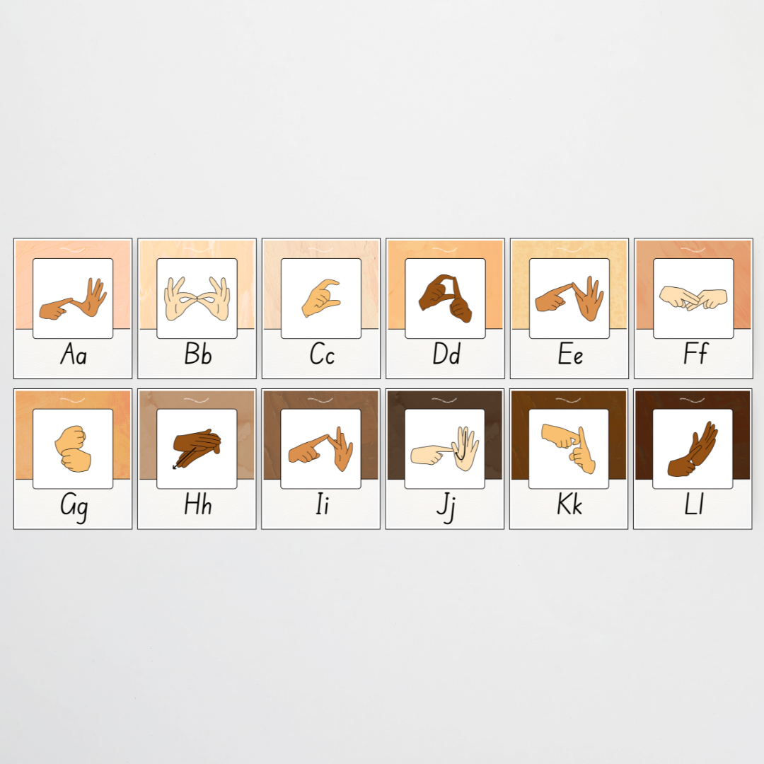 Auslan Alphabet Posters - Neutral Classroom Decor