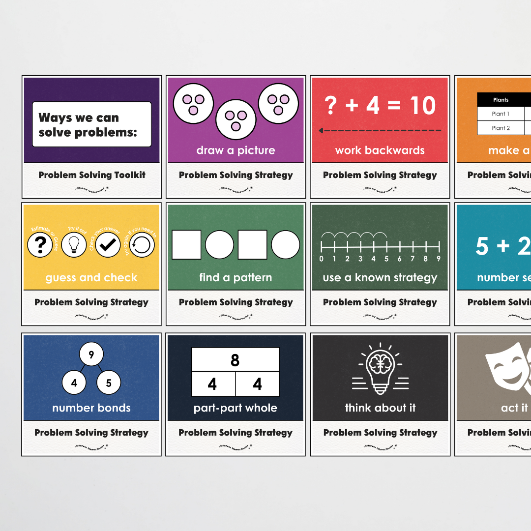Lower Grades Problem Solving Strategy Toolkit - Watch This Space Classroom Decor