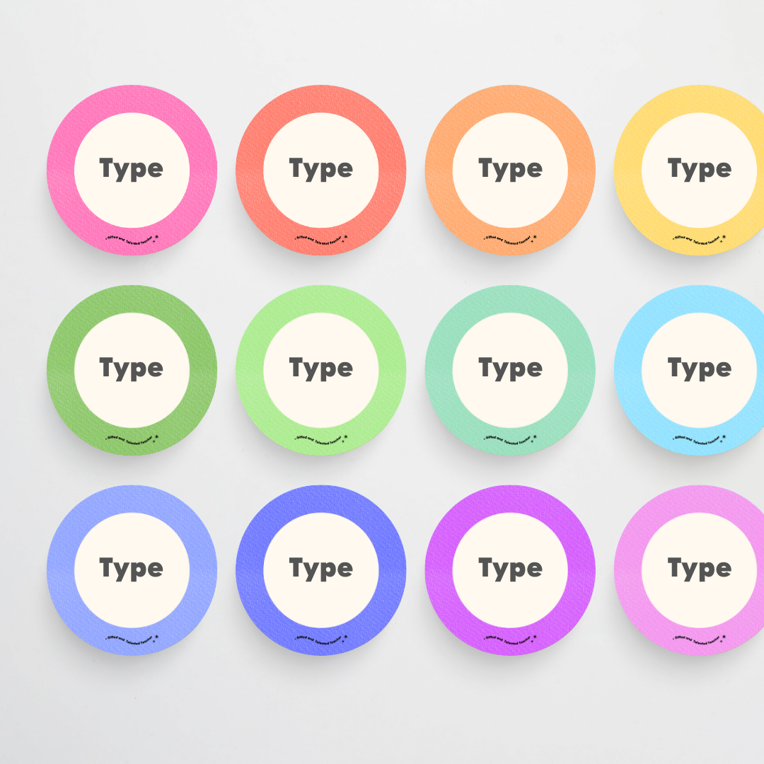Circle Labels - Rainbow Classroom Decor