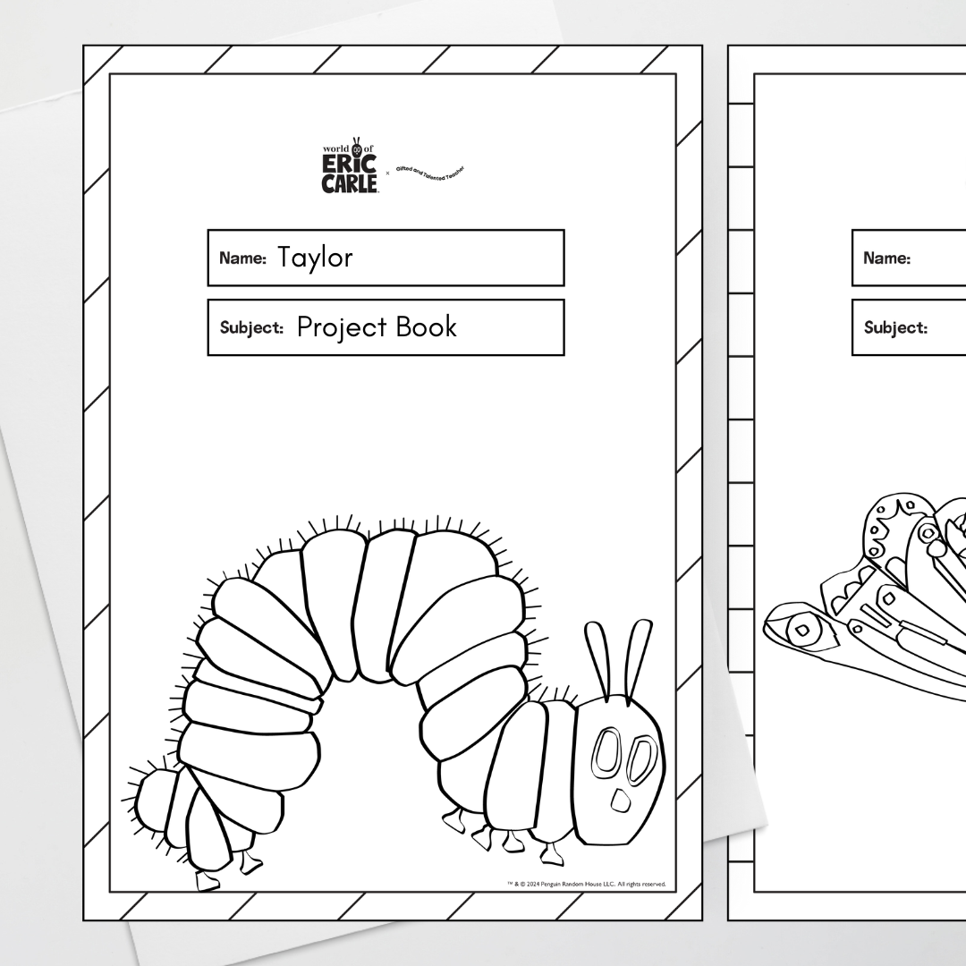 A4 Line Art Book Covers - The Very Hungry Caterpillar™