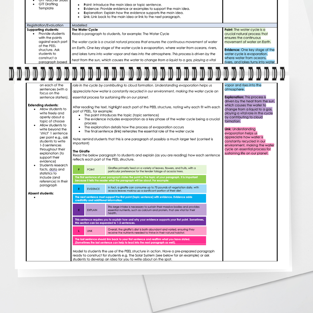 PEEL Paragraph Structure Bundle | Informative Purposes