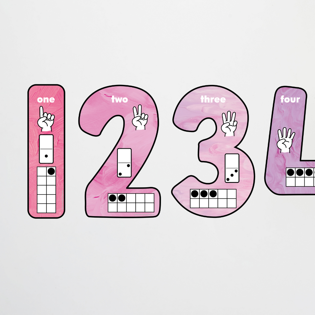 Pete Cromer: Place Value Number Set Counting Posters - Sea Life Classroom Decor