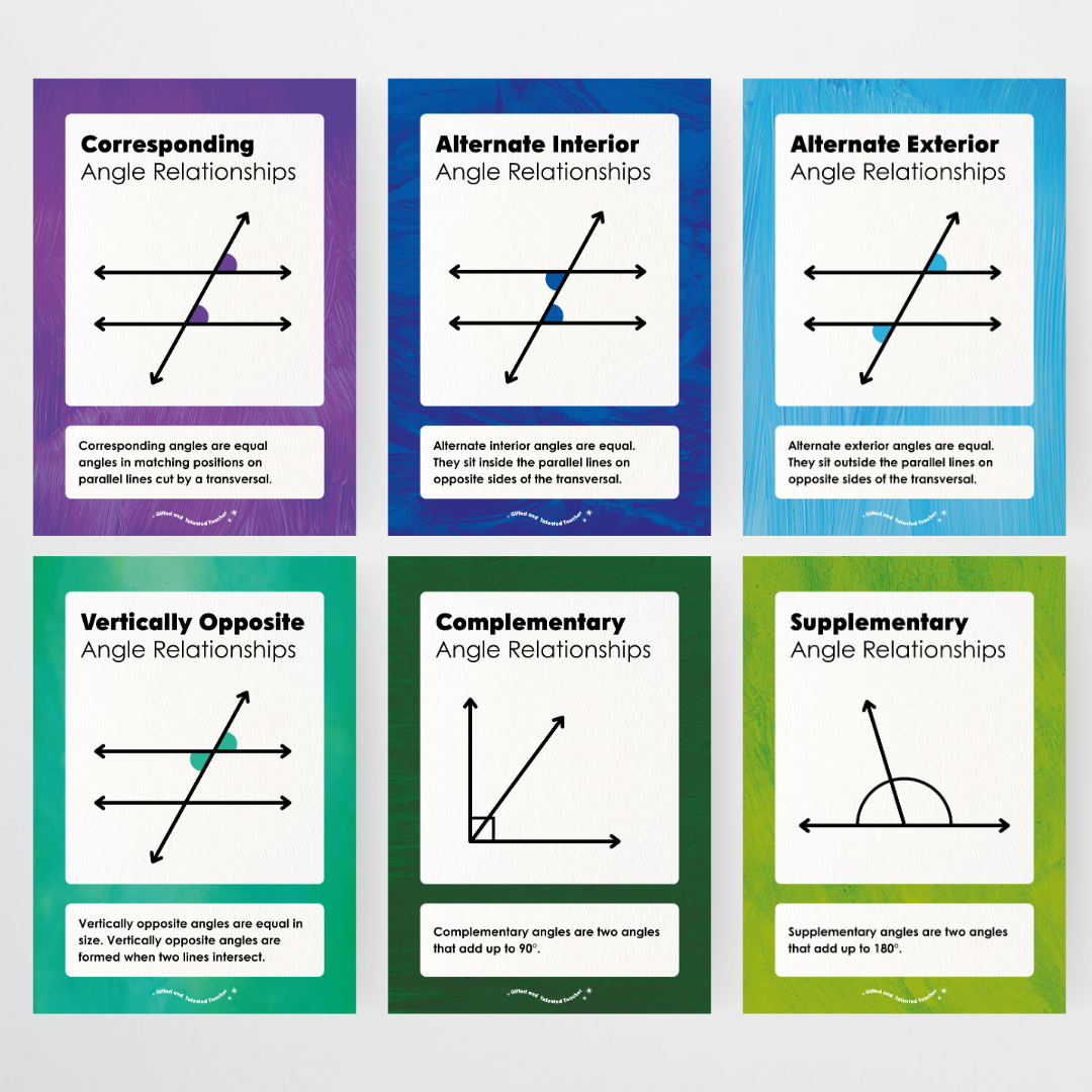 Angle Relationships Posters - Insect Life Classroom Decor