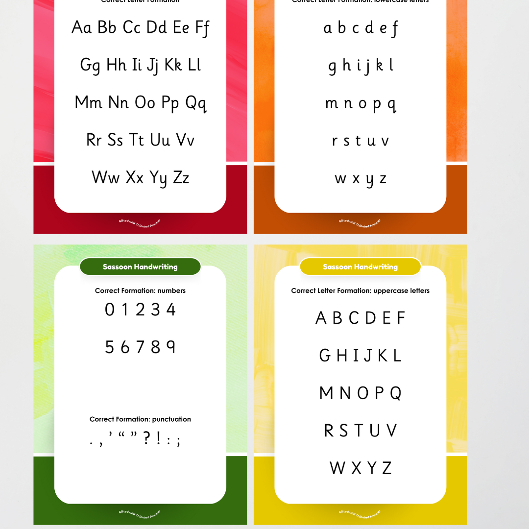 Sassoon Font Handwriting Posters and Poem - Rainbow