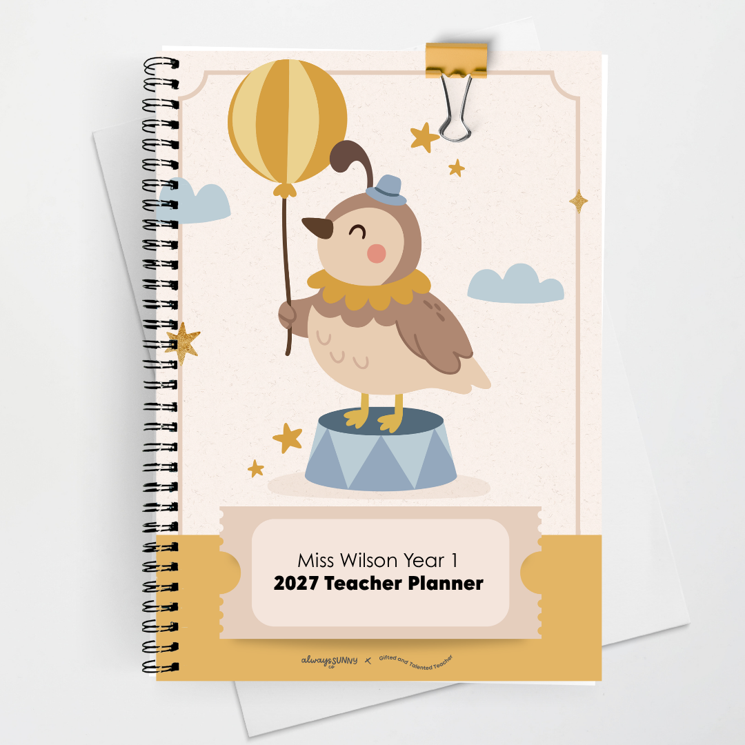 2027 Weekly Teacher Planner: Quail - Little Circus Classroom Decor