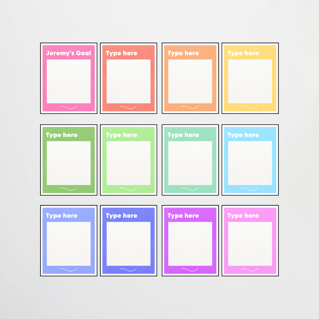 Goal Setting Template: 1 Goal - Radiant Rainbow Classroom Decor