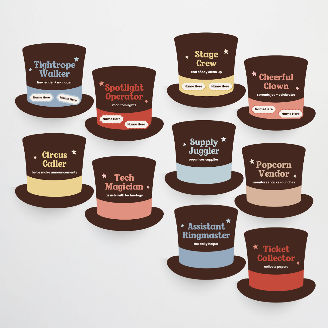 Classroom Jobs - Little Circus Classroom Decor