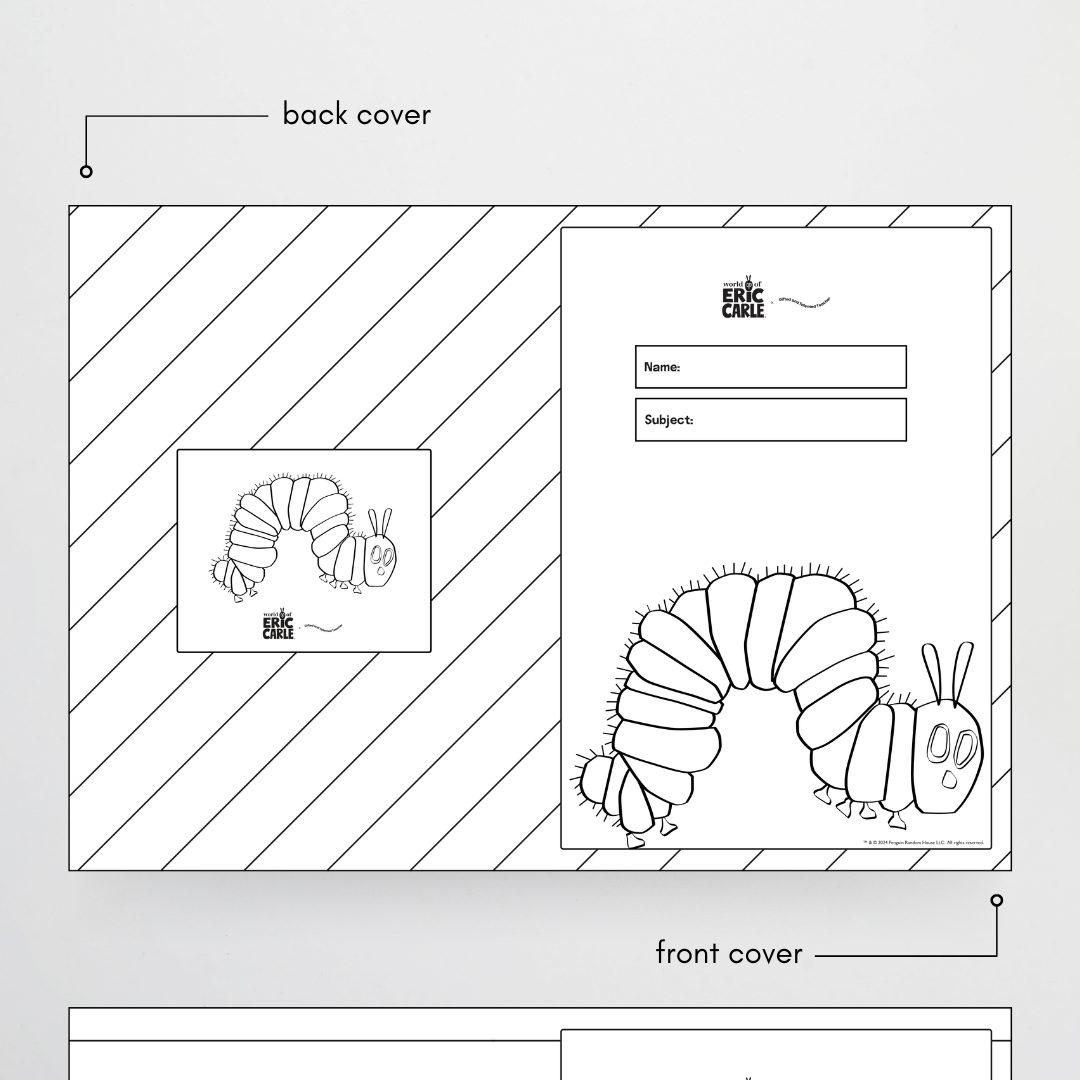 A3 Wrap Around Line Art Book Covers - The Very Hungry Caterpillar™