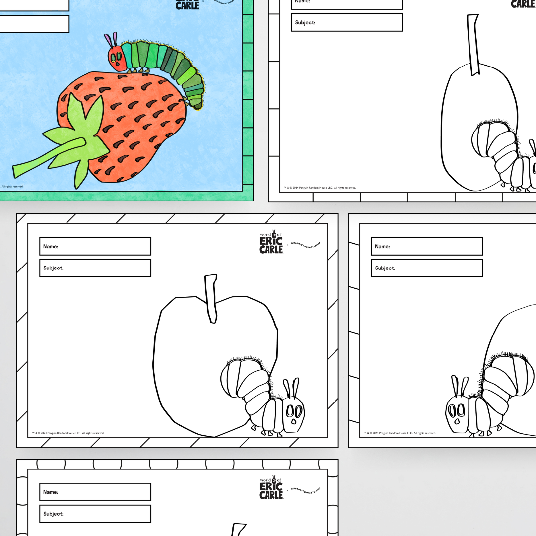 B5 Line Art Book Covers - The Very Hungry Caterpillar™