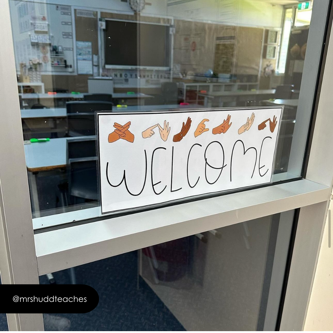 Livi Creations Studio: Auslan Welcome Door Display - Auslan Classroom Decor