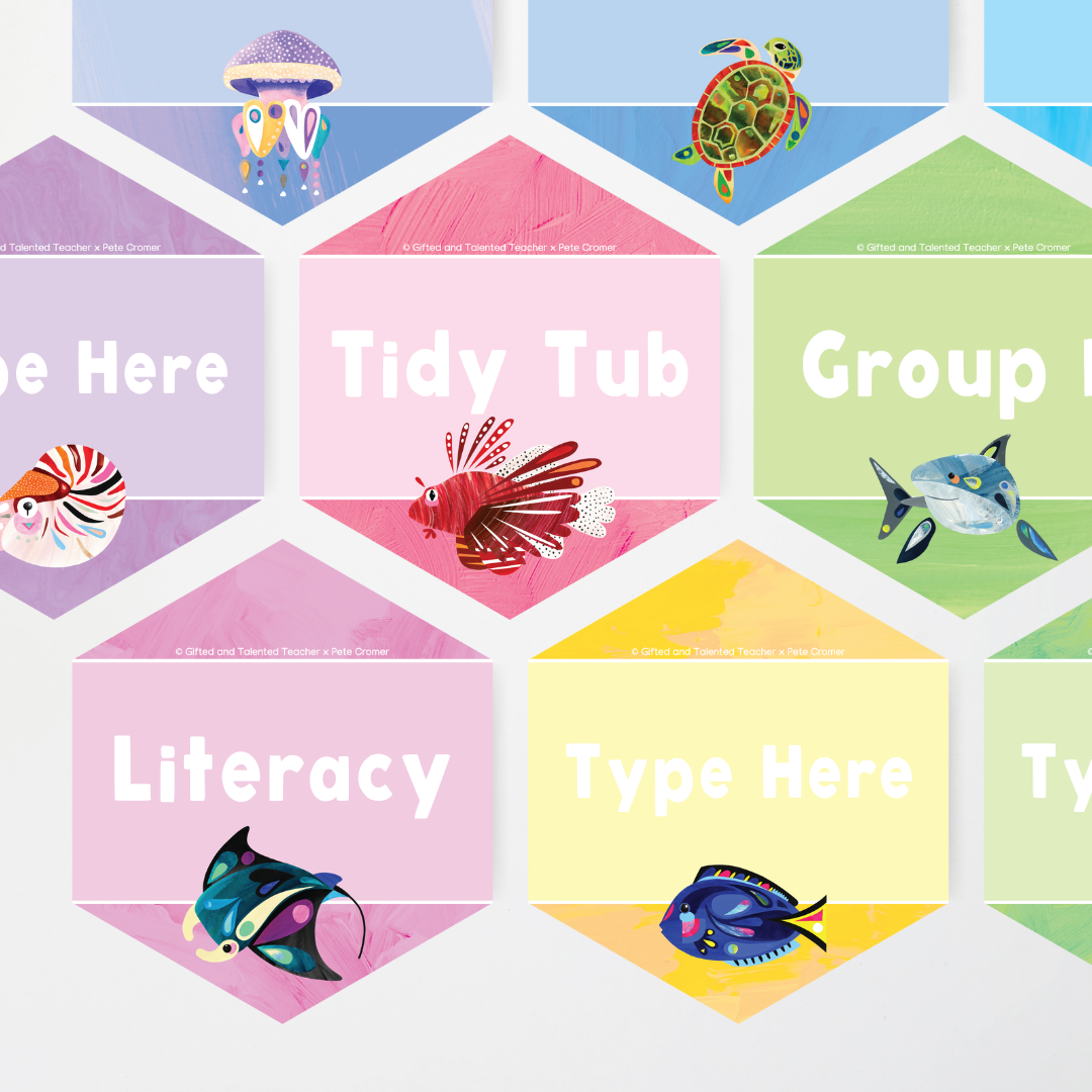 Pete Cromer: Hexagon Labels - Sea Life Collection