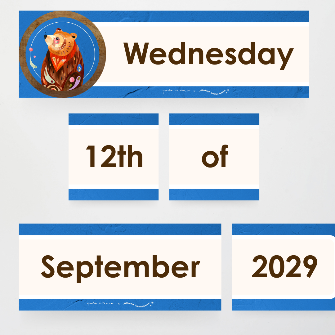 Flip Calendar: Brown Bear - North America Classroom Decor - Teacher Resources & Classroom Decor