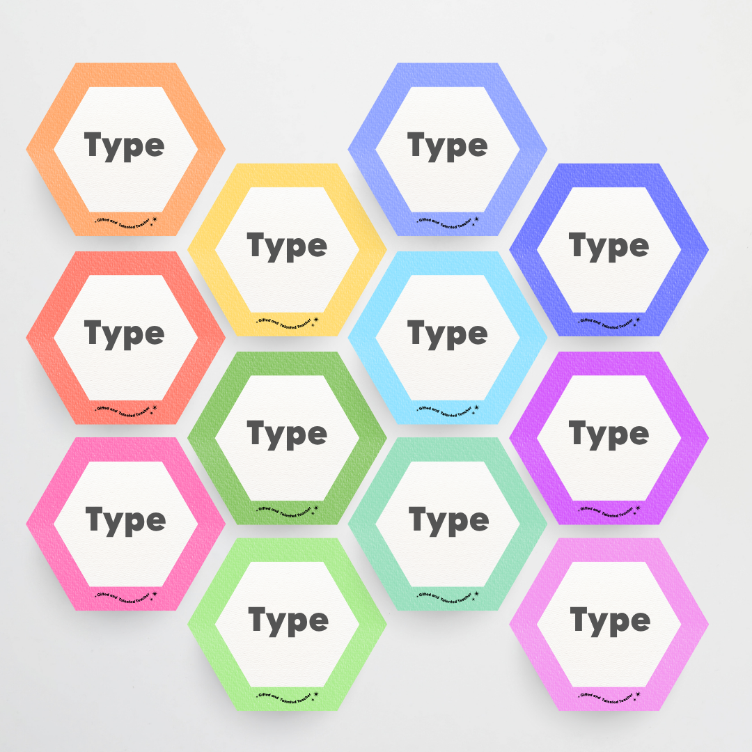 Hexagon Labels - Rainbow Classroom Decor