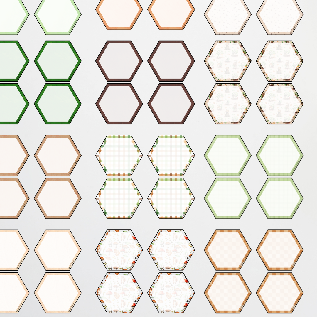 Hexagon Labels - Woodlands
