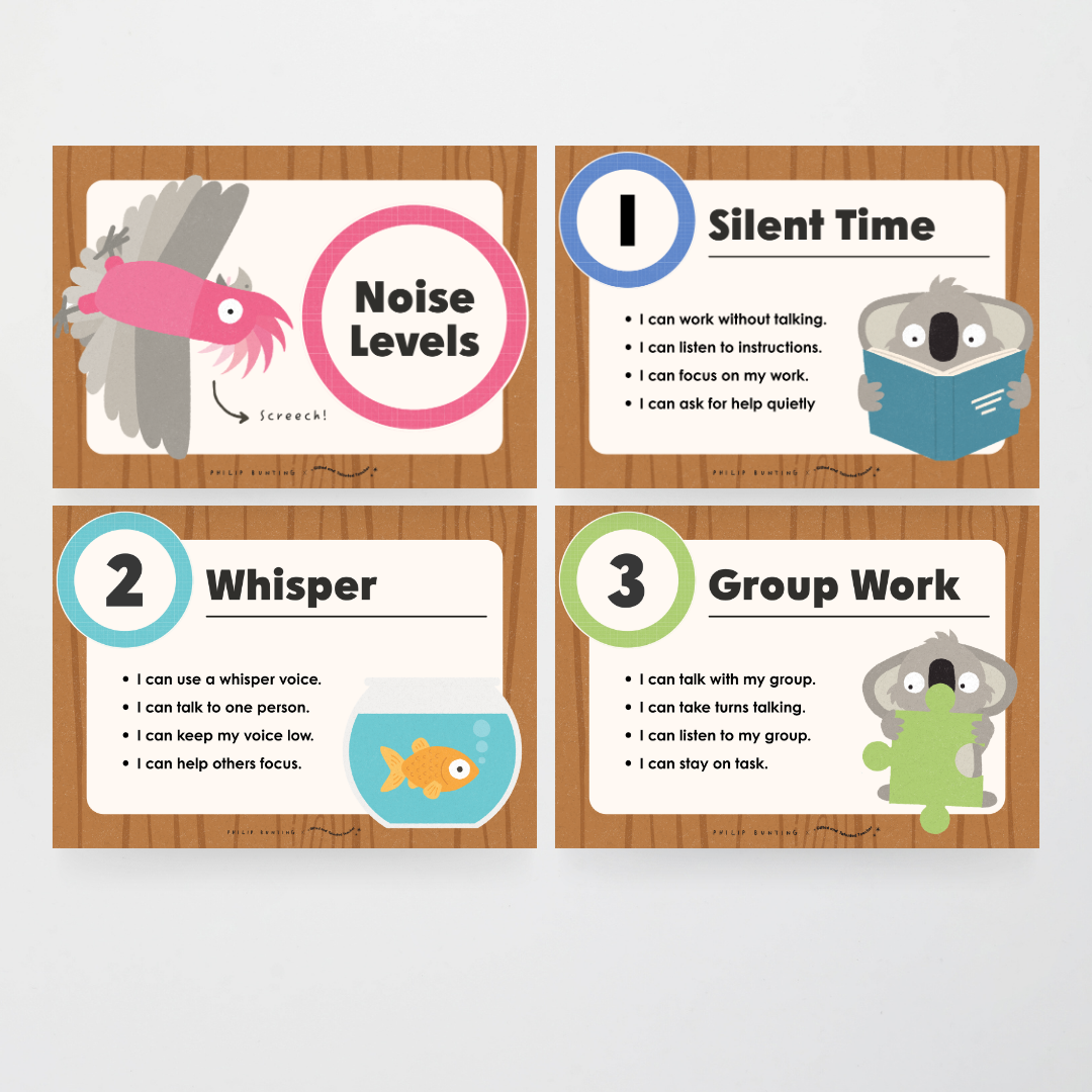 Philip Bunting: Noise Levels - Back to School Classroom Decor
