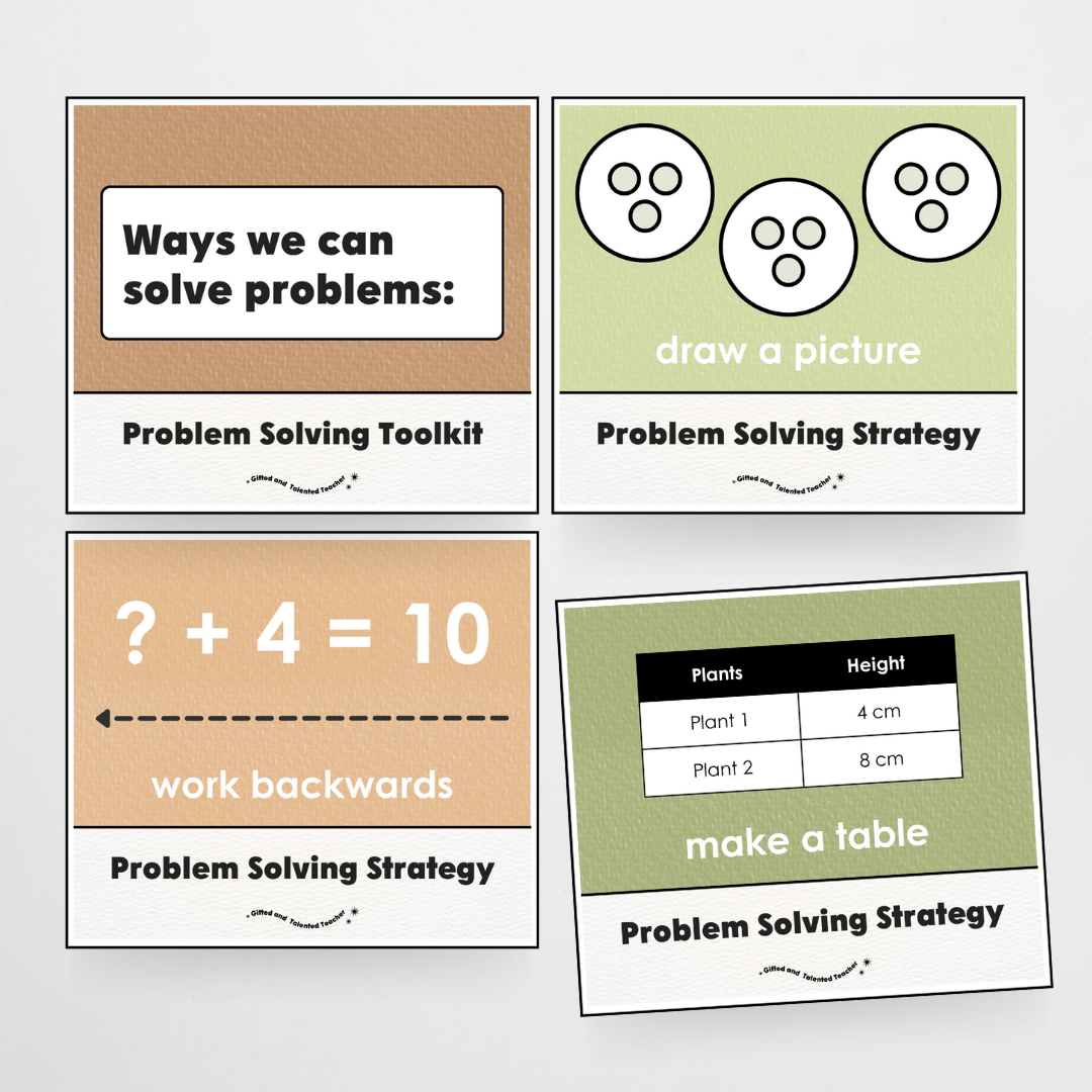 Lower Grades Problem Solving Strategy Toolkit - Woodland Classroom Decor