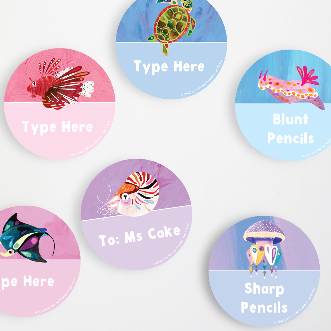 Pete Cromer: Circle Labels - Sea Life Collection