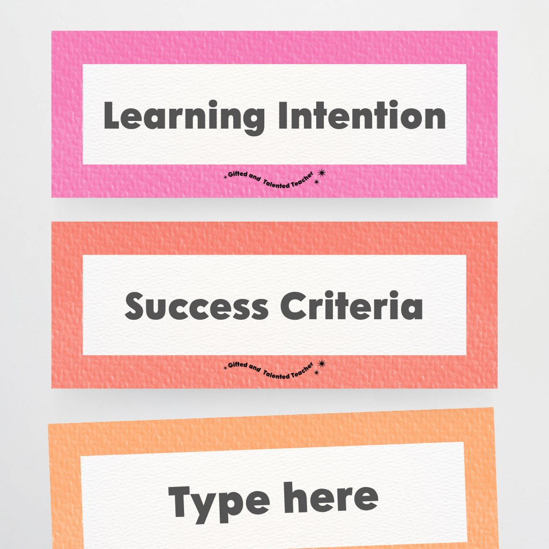 Rectangle Labels - Rainbow Classroom Decor