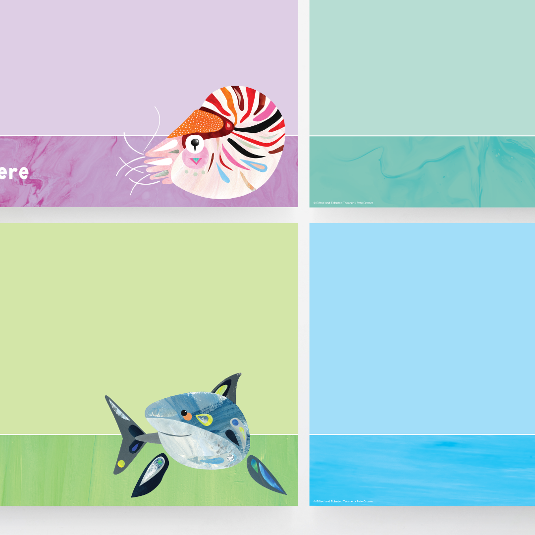 Pete Cromer: A4 Labels - Sea Life Collection