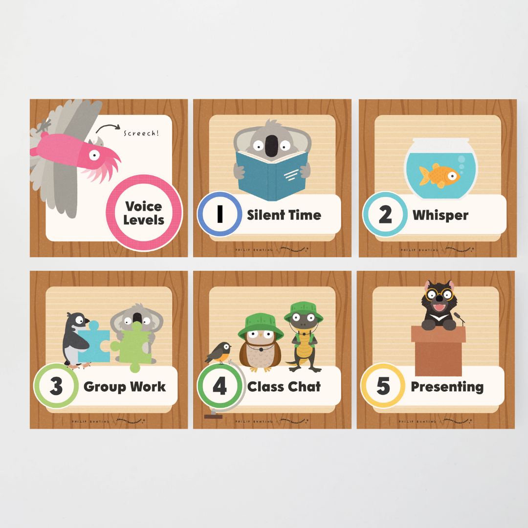 Philip Bunting: Noise Levels - Back to School Classroom Decor
