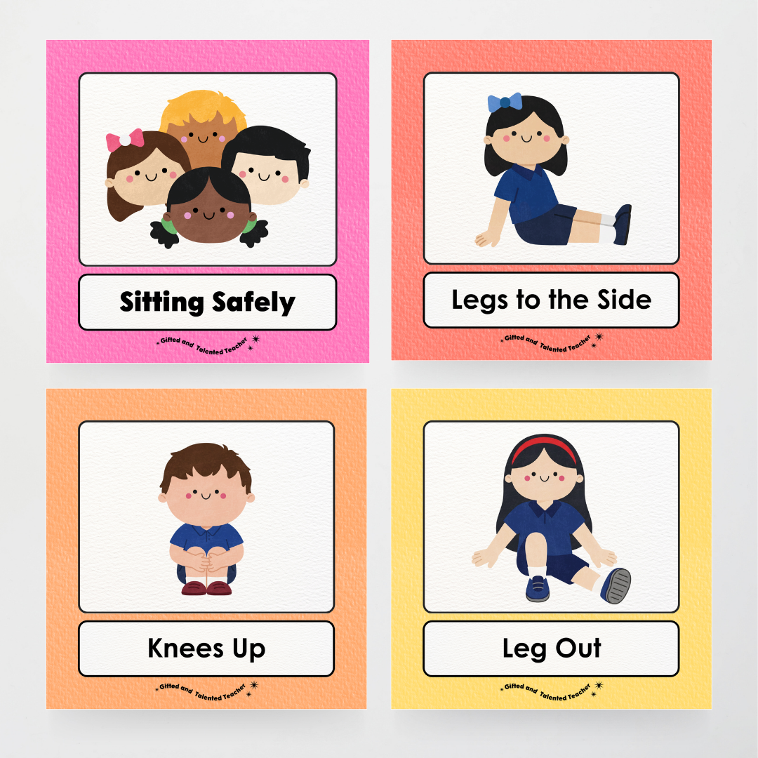 Inclusive Sitting Positions Editable Classroom Display - Rainbow Classroom Decor - Teacher Resources & Classroom Decor