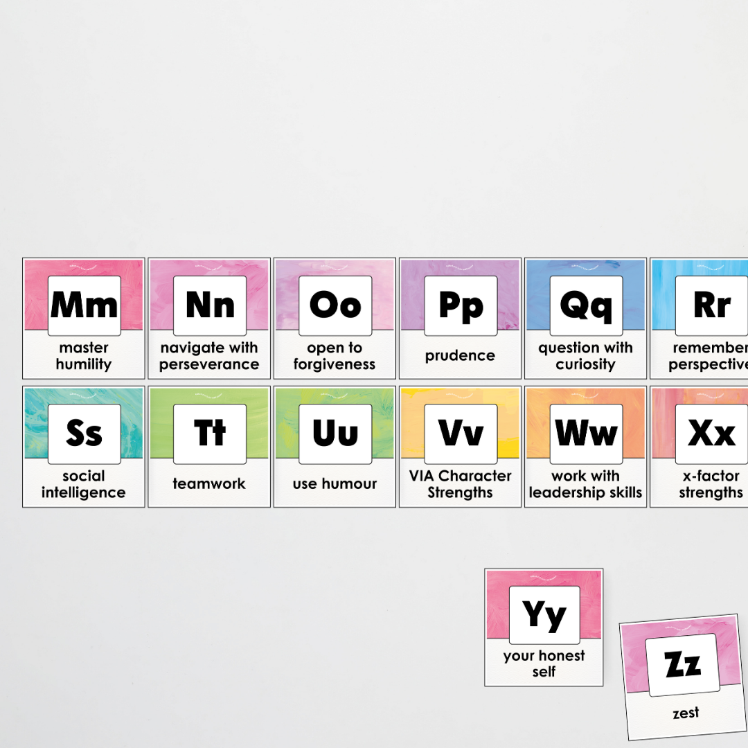 A-Z Character Strengths - Sea Life Classroom Decor