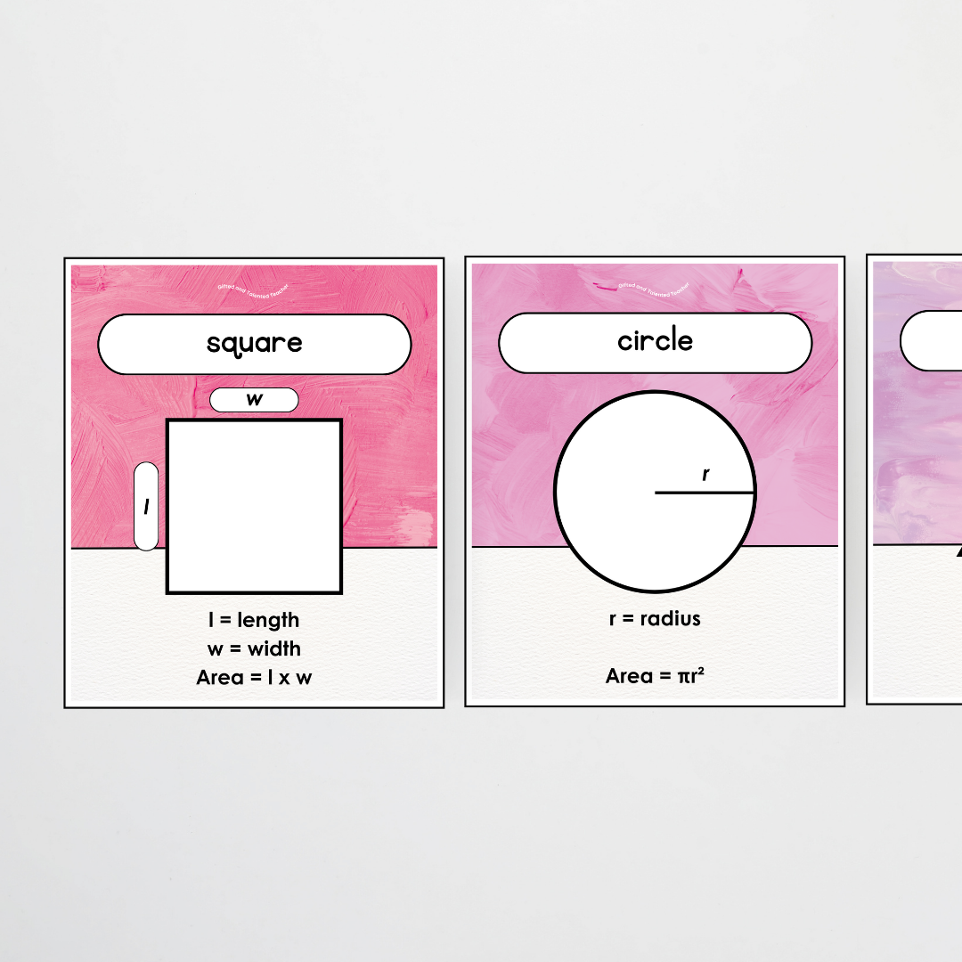 Area of 2D Shapes Poster Set and Wall Display - Sea Life Classroom Decor