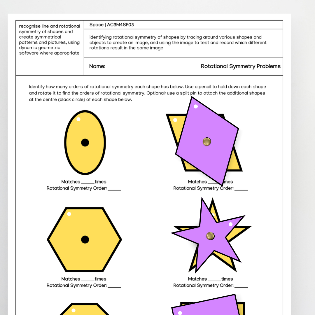 Rotational Symmetry Worksheet