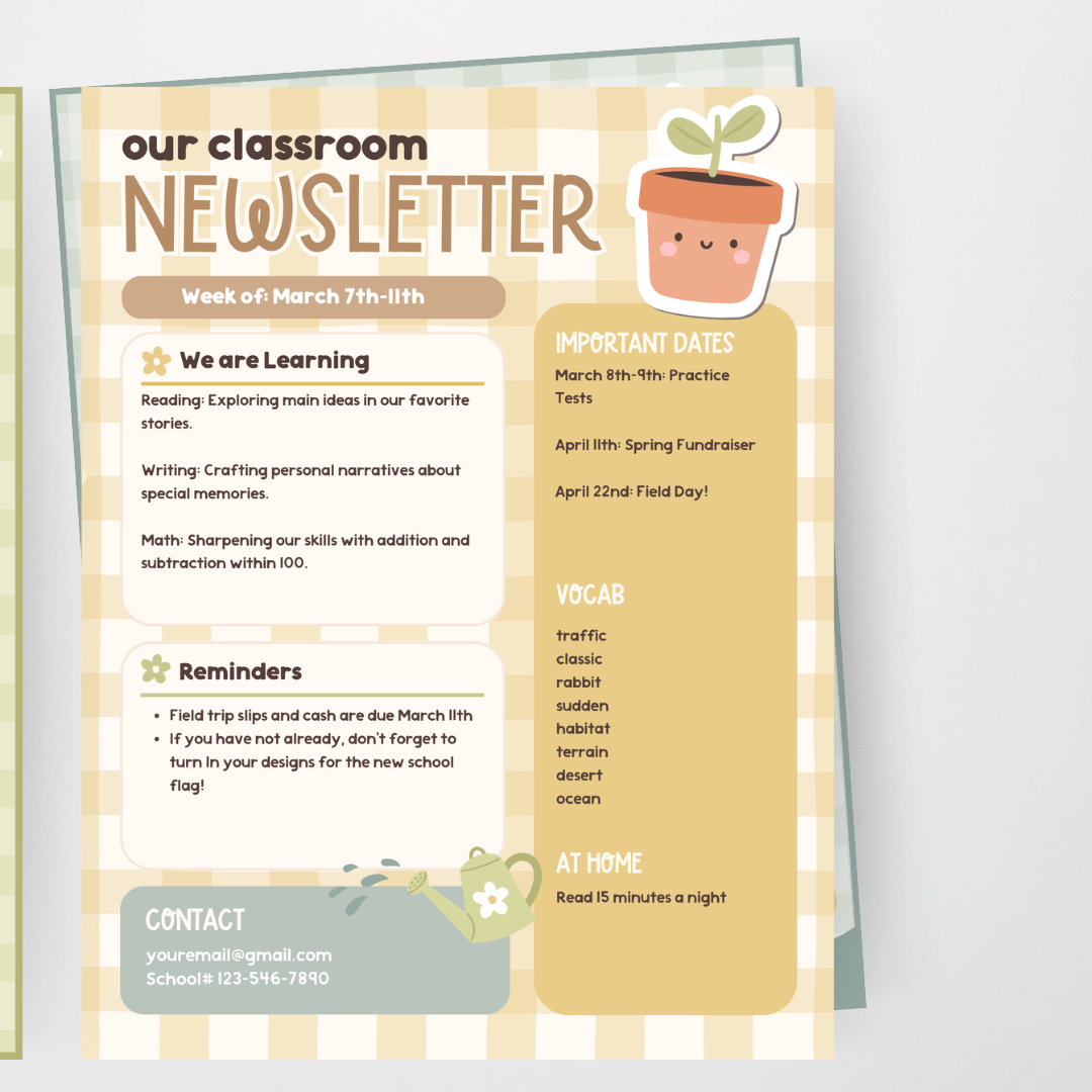Newsletter - Farmers Market Classroom Decor