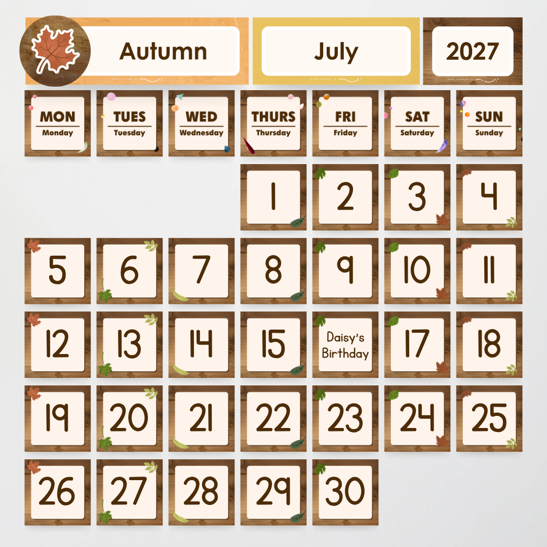 Classroom Calendar - North America Classroom Decor - Teacher Resources & Classroom Decor