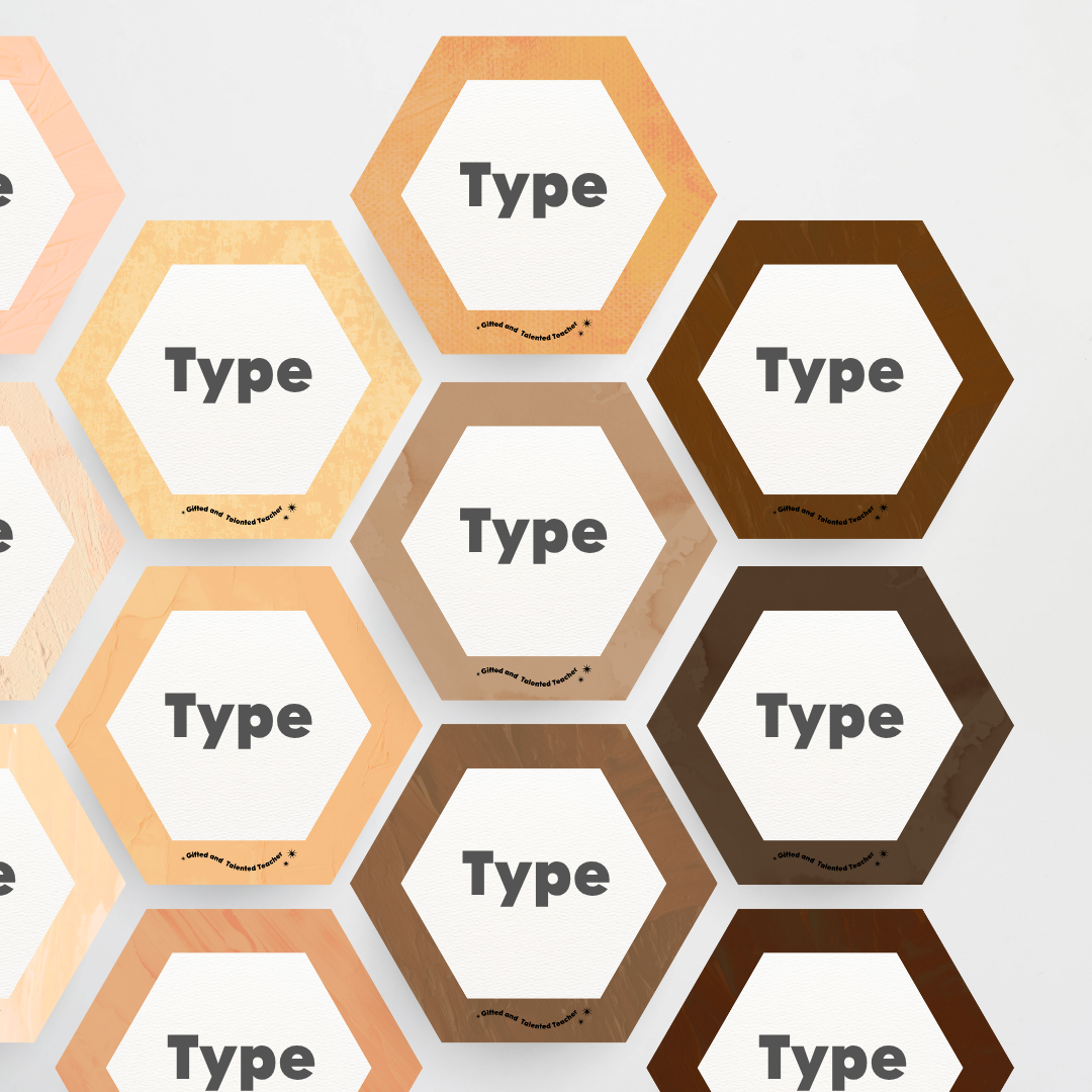 Hexagon Labels - Neutral Classroom Decor