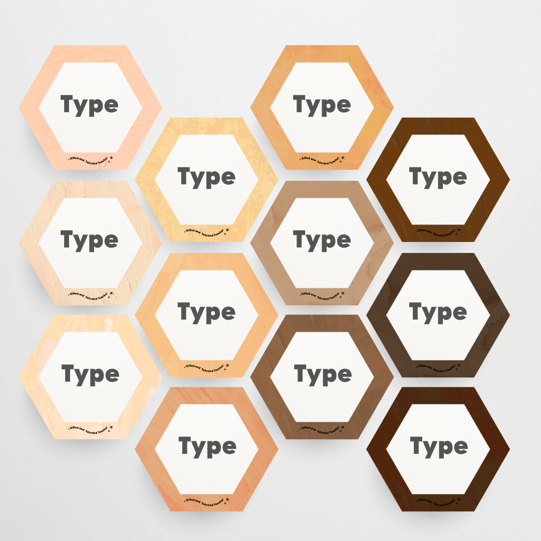 Hexagon Labels - Neutral Classroom Decor