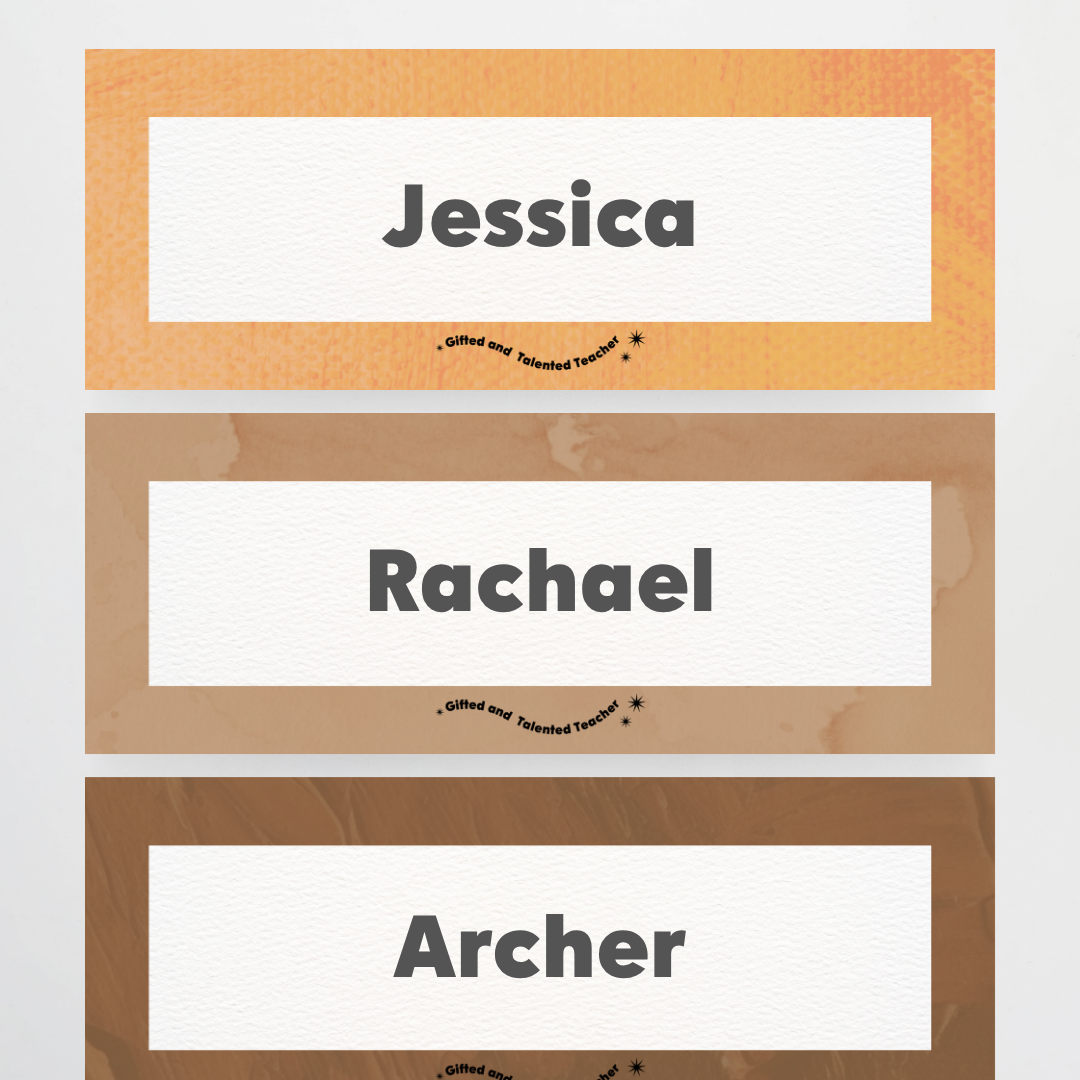 Rectangle Labels - Neutral Classroom Decor