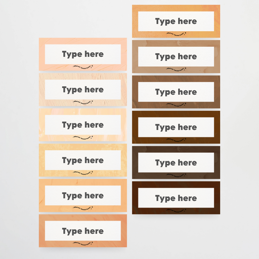 Rectangle Labels - Neutral Classroom Decor