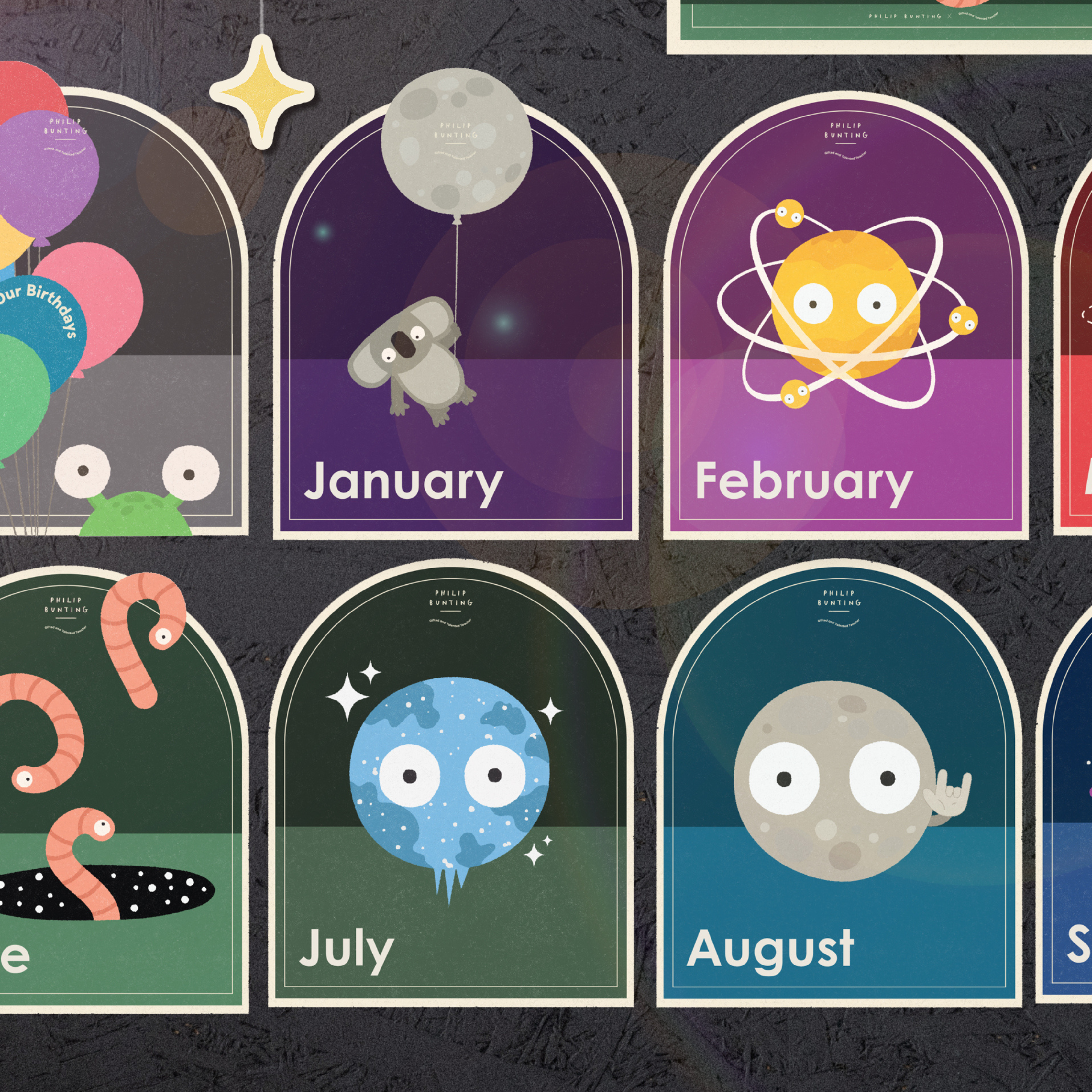 Philip Bunting: Birthday Display - Watch this Space Classroom Decor