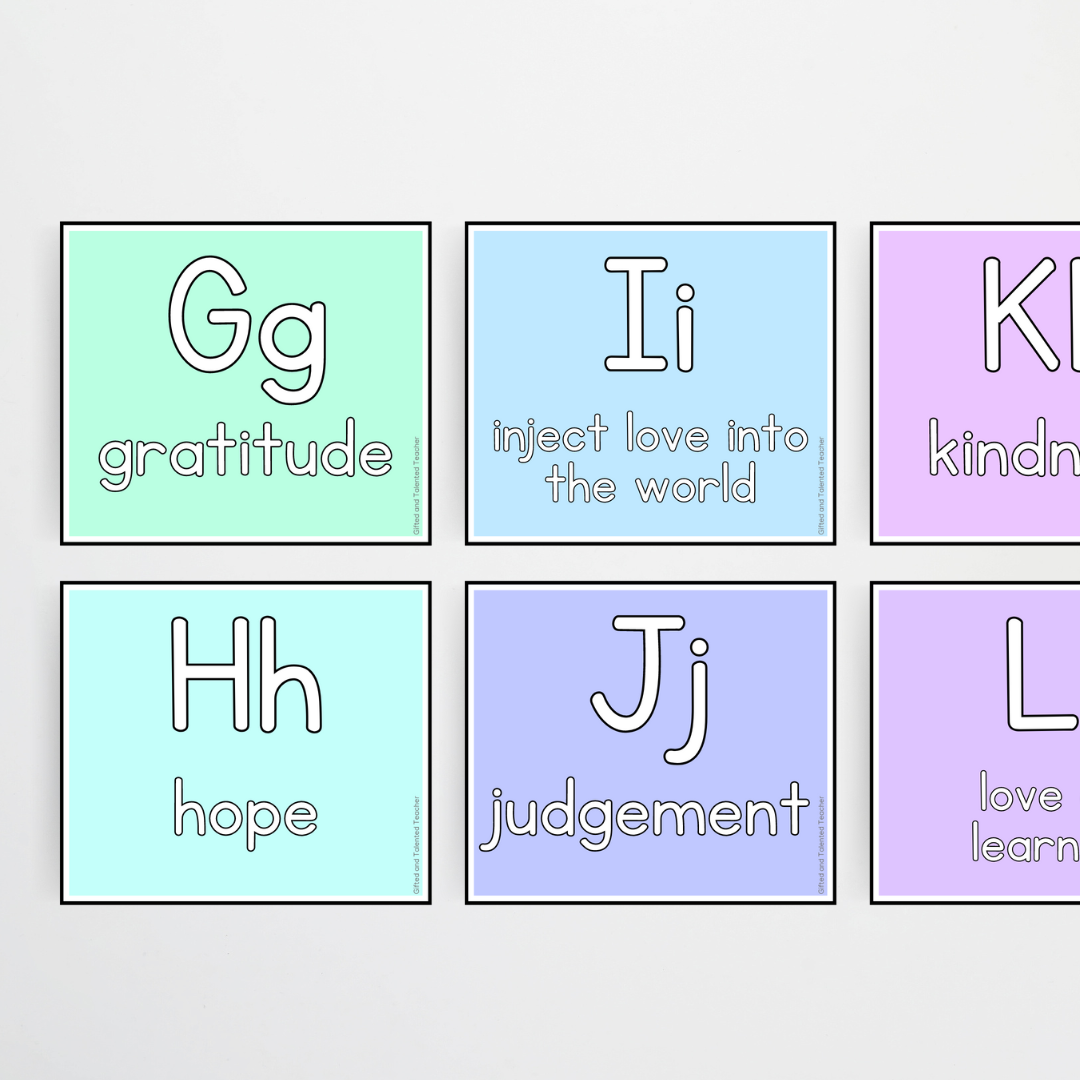 A-Z Character Strengths - Pretty in Pastel