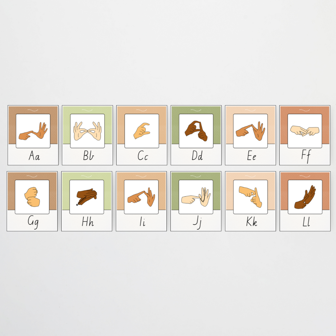Auslan Alphabet Posters - Woodland Classroom Decor