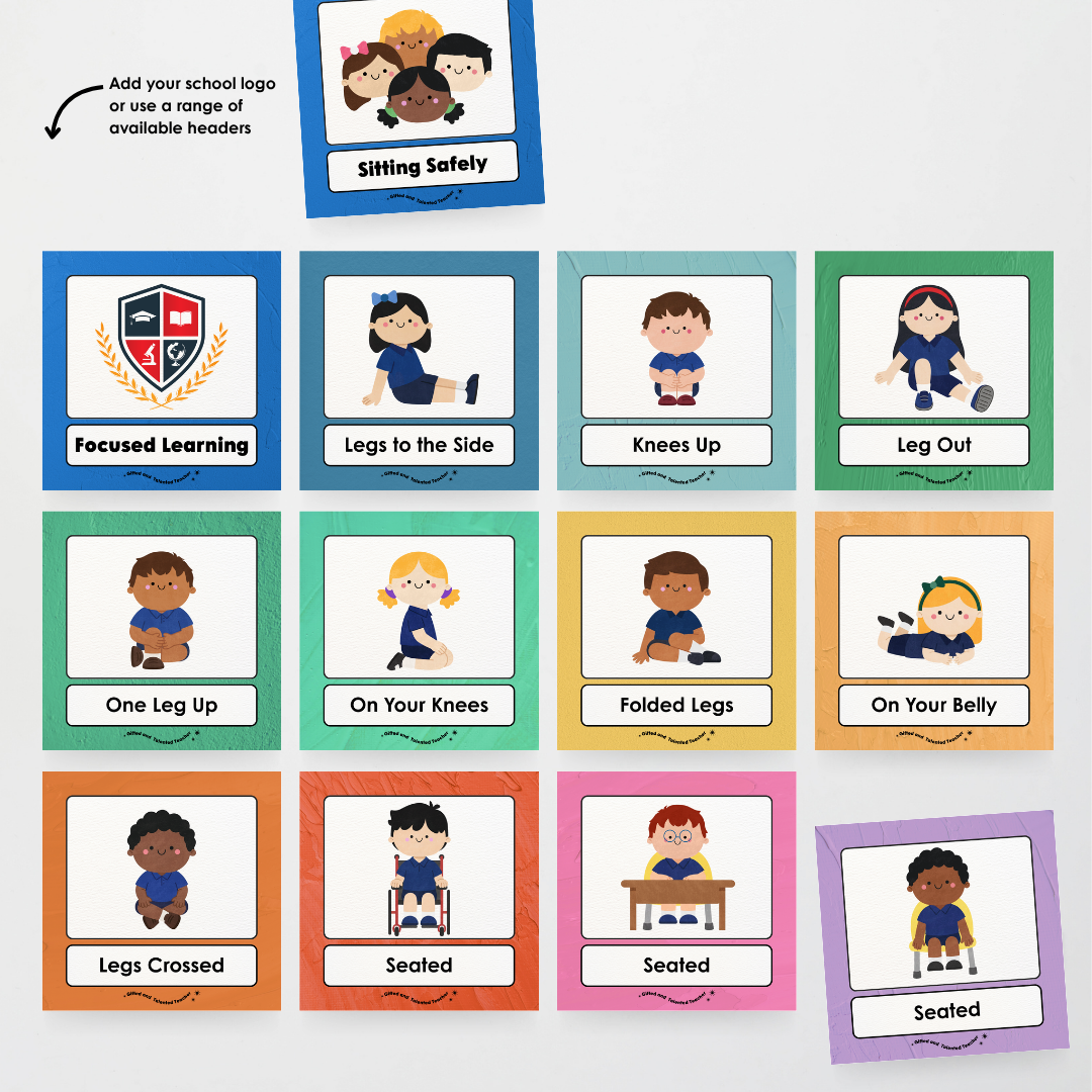 Inclusive Sitting Positions Editable Classroom Display - North America Classroom Decor - Teacher Resources & Classroom Decor