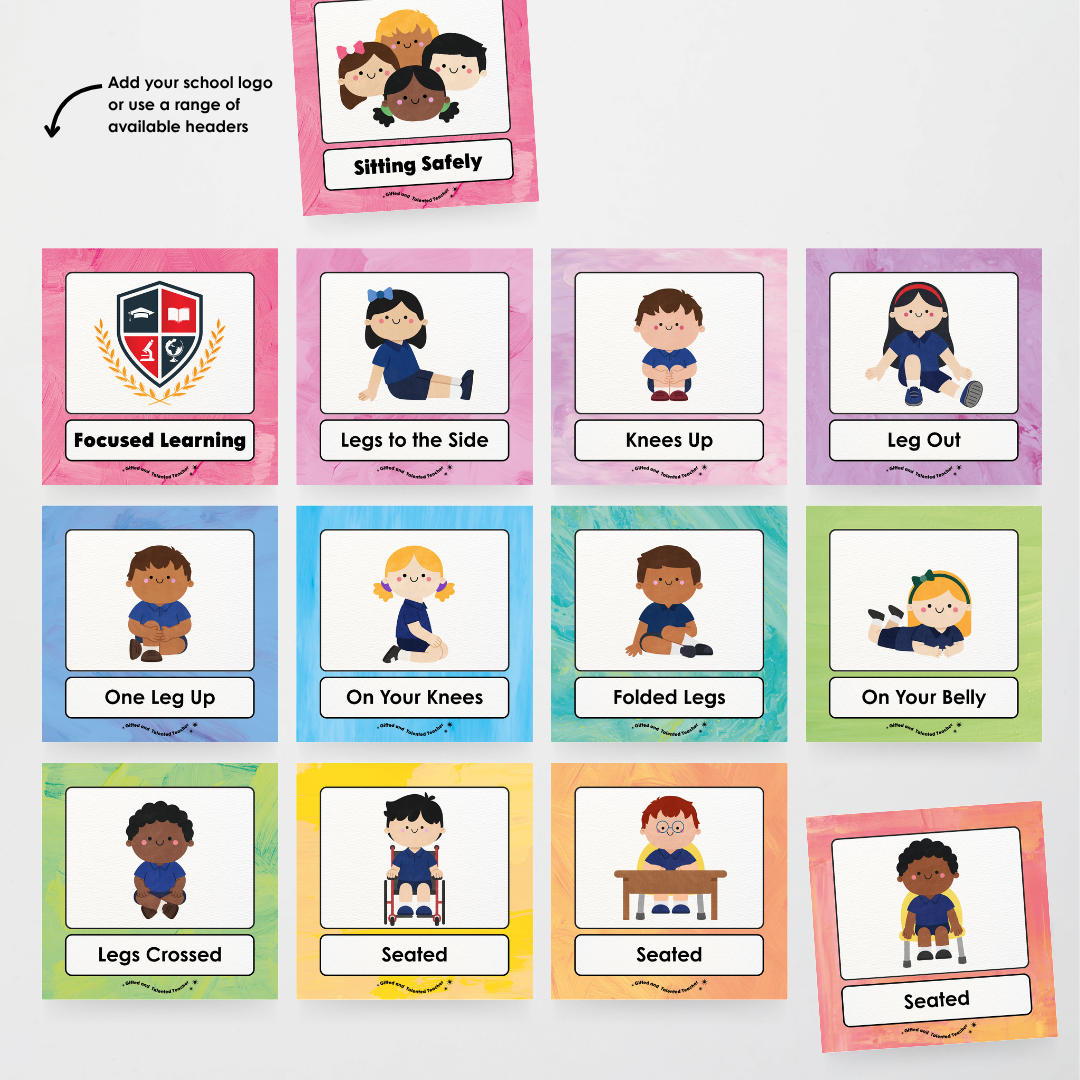 Inclusive Sitting Positions Editable Classroom Display - Sea Life Classroom Decor - Teacher Resources & Classroom Decor