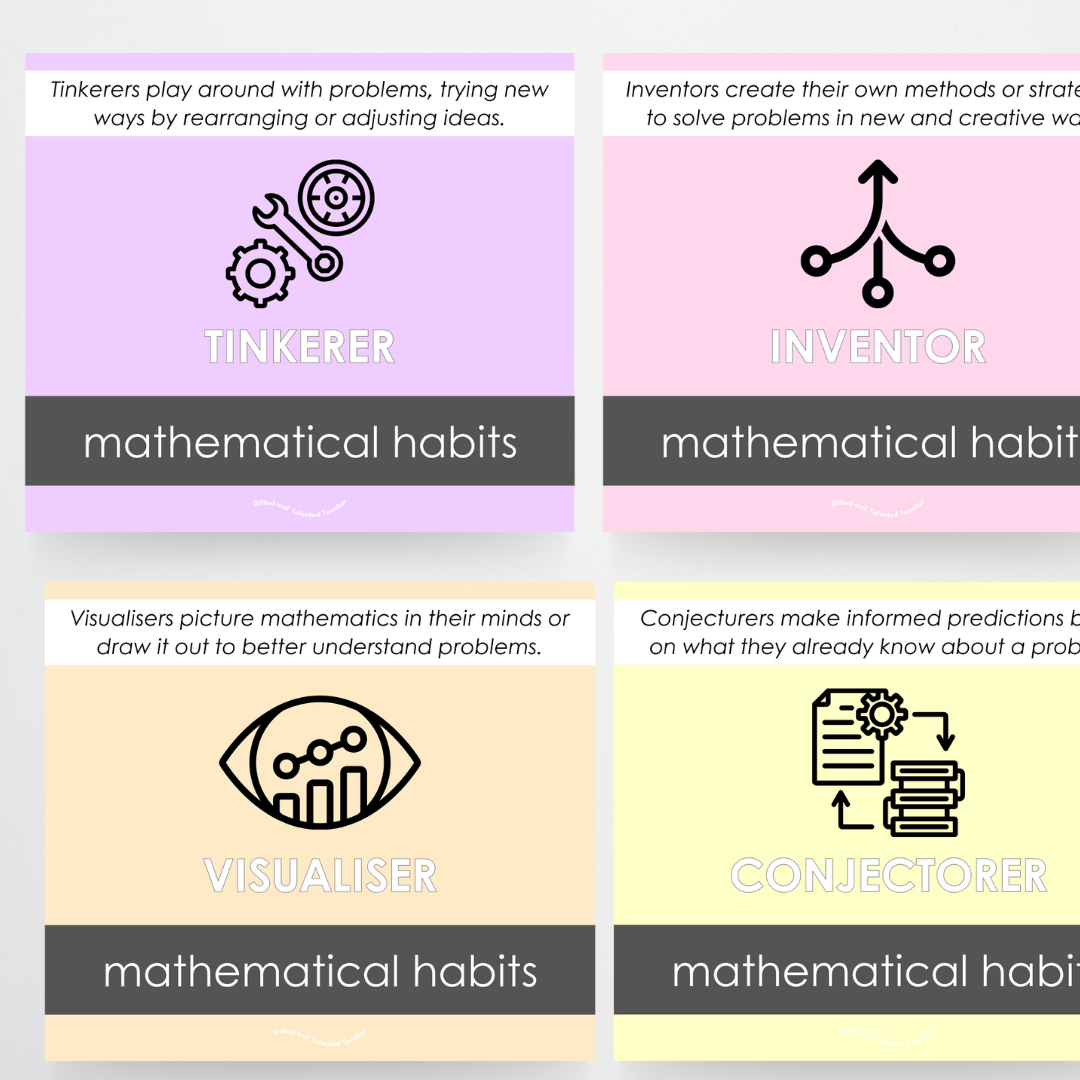 Mathematical Habits of Mind Wall Display: Pretty in Pastel