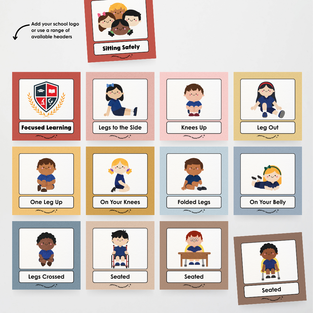 Inclusive Sitting Positions Editable Classroom Display - Little Circus Classroom Decor - Teacher Resources & Classroom Decor