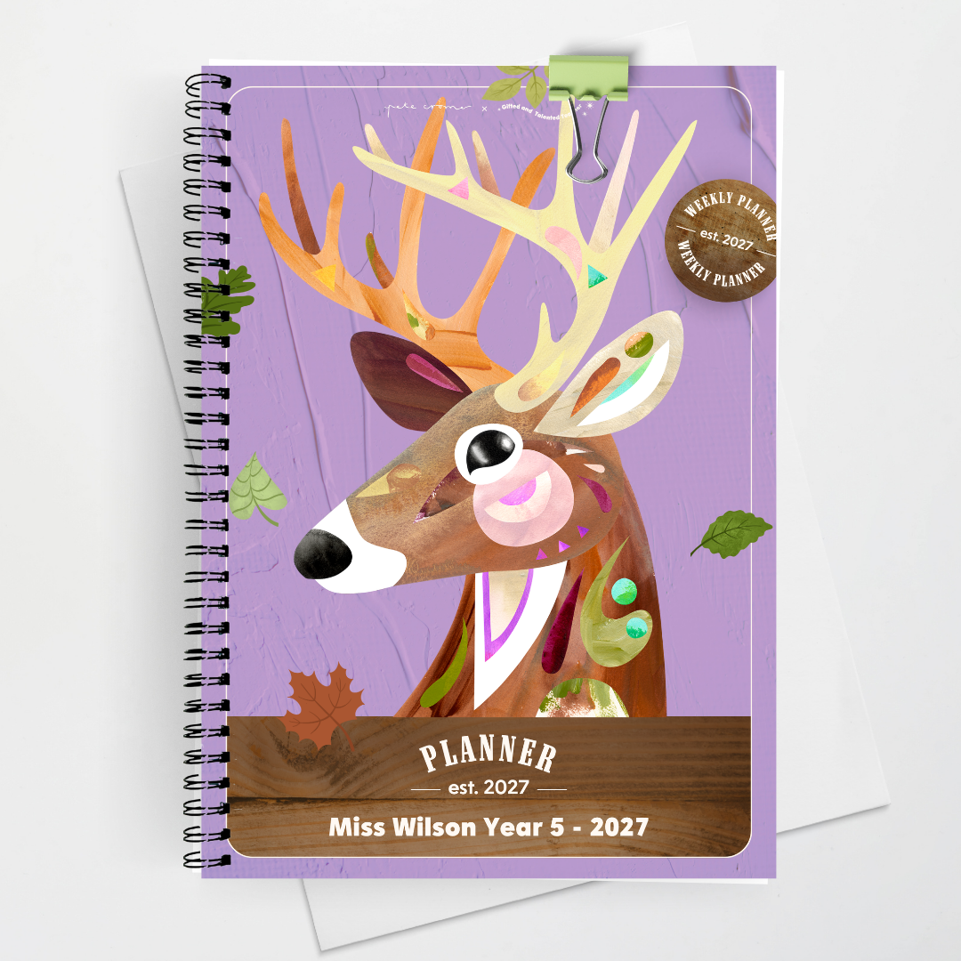x Pete Cromer 2027 Weekly Teacher Planner: Deer - North America Classroom Decor