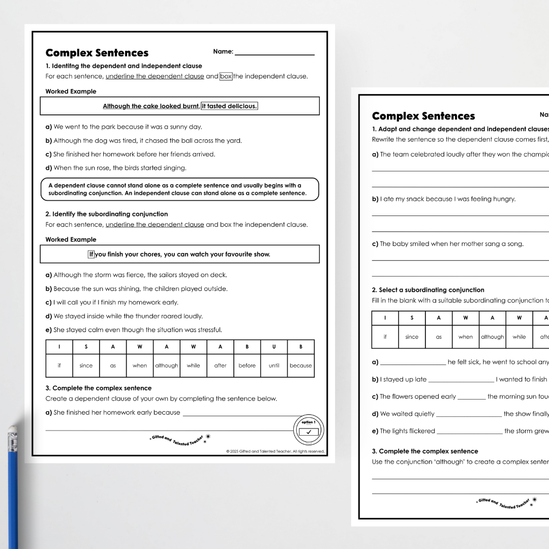 Year 5 Bundle: Complex Sentences and Clauses - Lesson Plan, Slides and Activities