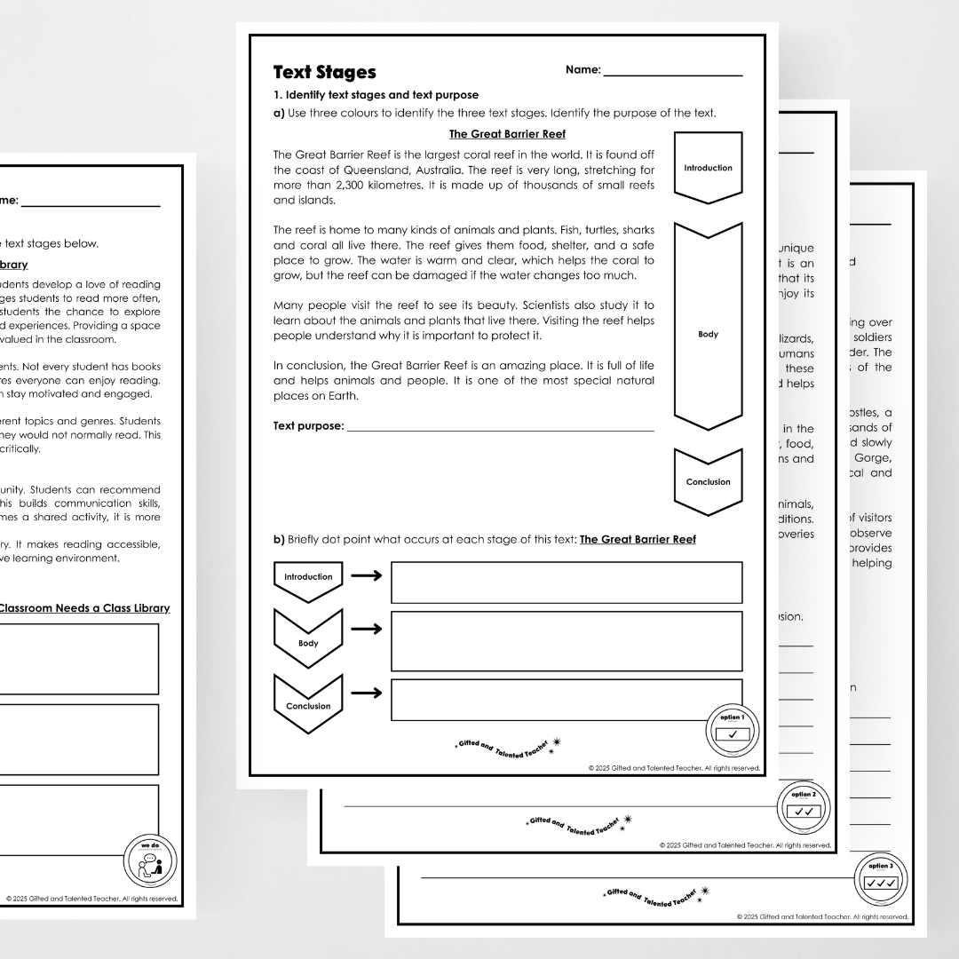 Year 5 Bundle: Identifying Text Stages and Phases - Lesson Plan, Slides and Activities