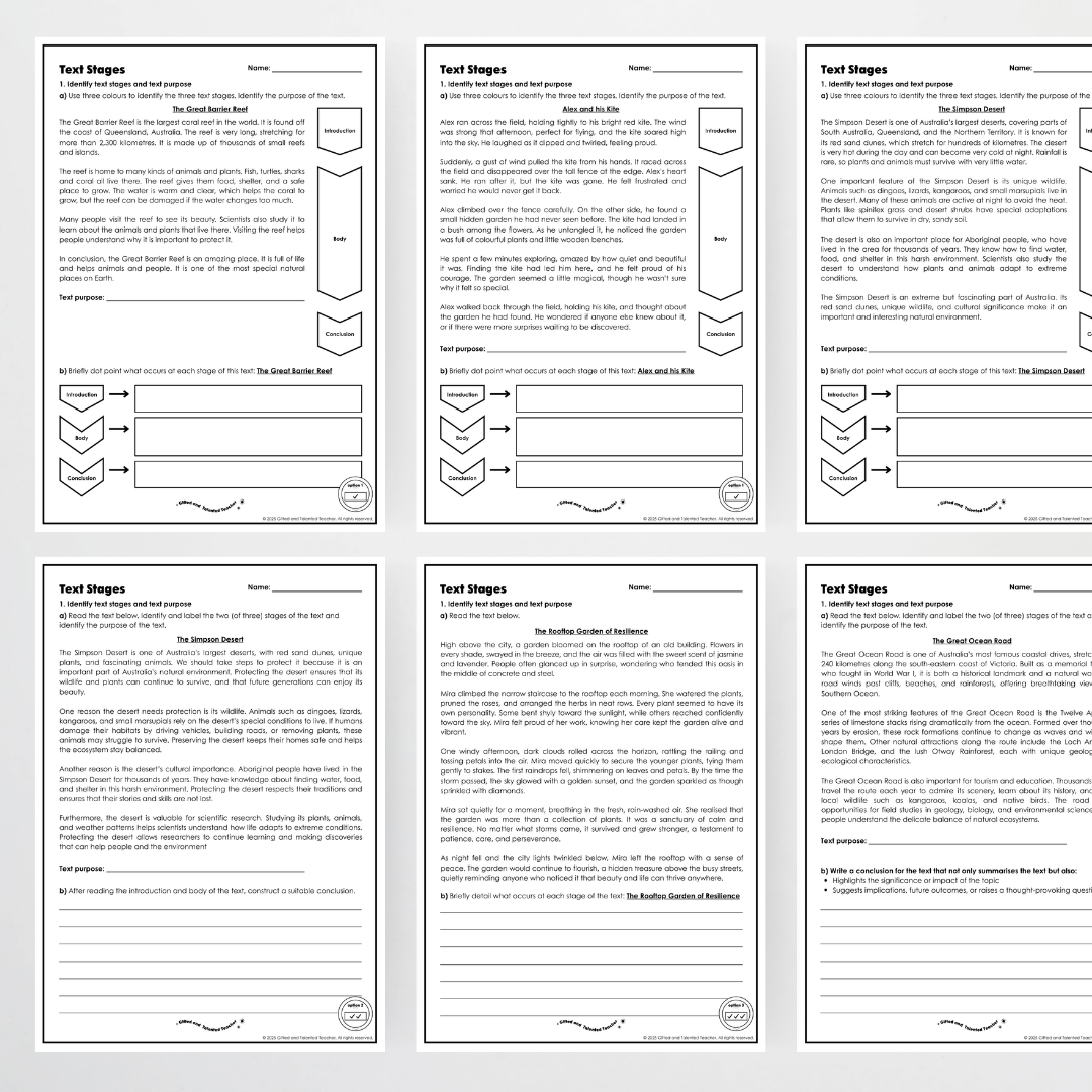 Year 5 Bundle: Identifying Text Stages and Phases - Lesson Plan, Slides and Activities