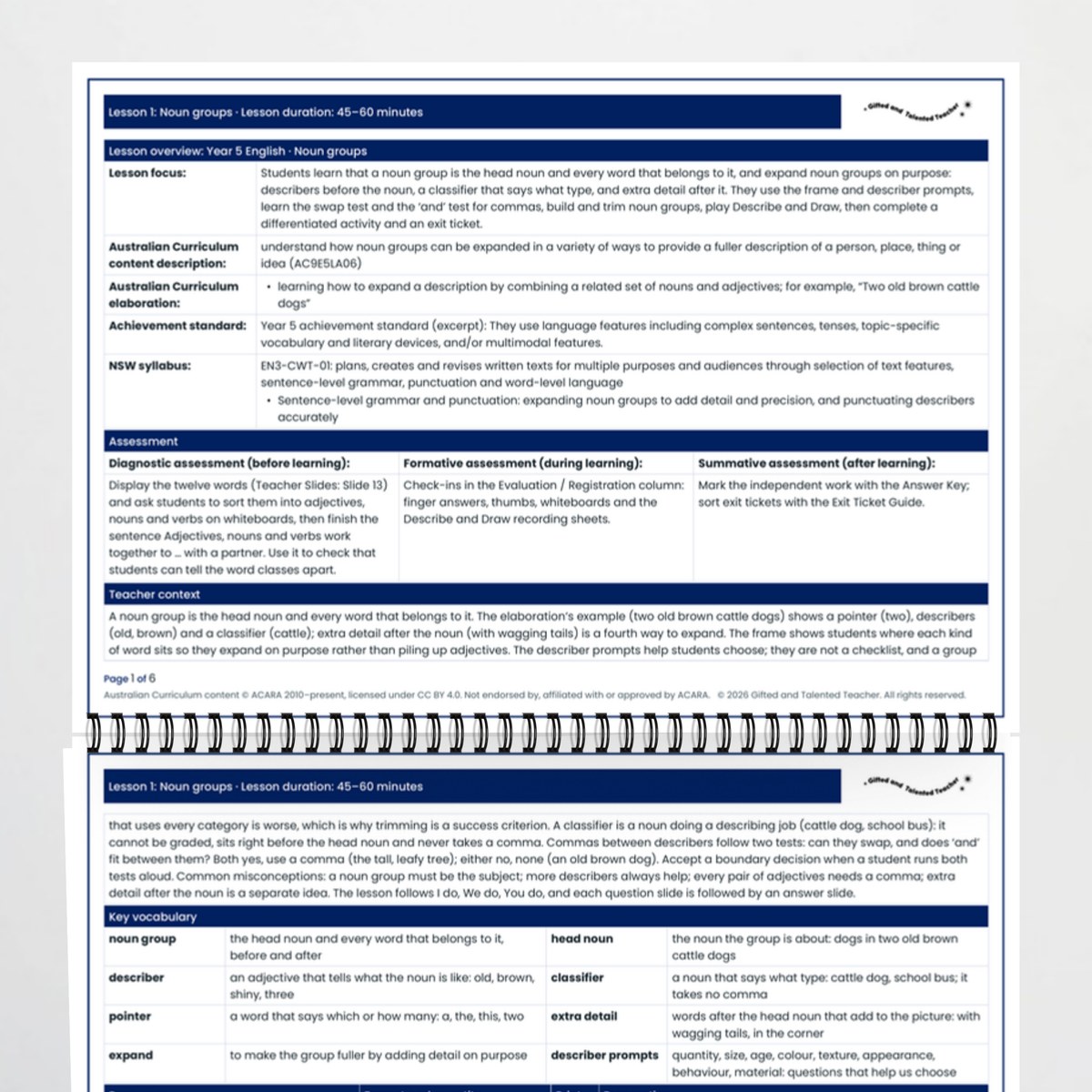 Lesson plan 1 – Noun Groups