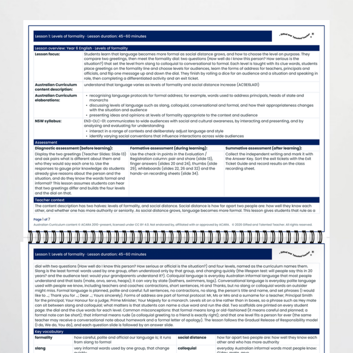 Lesson plan 1 – Levels of Formality