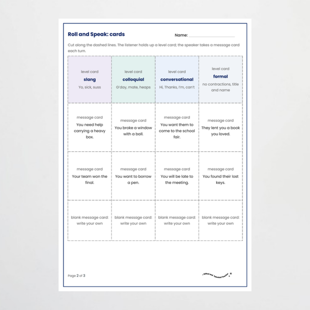 Hands-on 2 – Levels of Formality